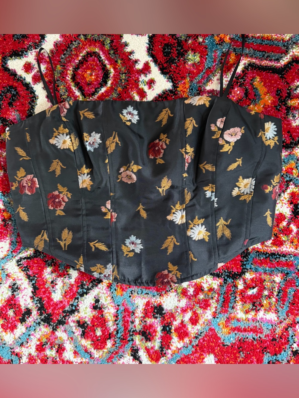 Anthropologie by Maeve Embellished Crop Corset Top